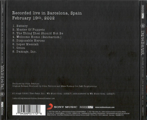 Lost Not Forgotten Archives: Master Of Puppets Live In Barcelona, 2002